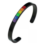 2xbrazalete Lgbt De Acero Inoxidable Rainbow Pride Gay &