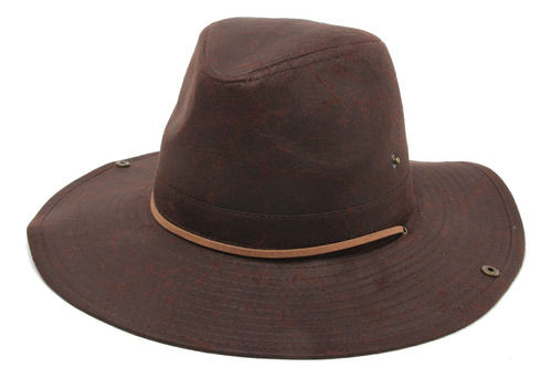 Sombrero Indiana Cowboy Eco Cuero Cinta Ajuste Hombre Mujer