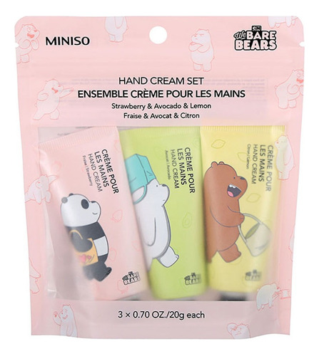 Miniso Set De Crema Hidratante  We Bare Bears Para Manos 20g