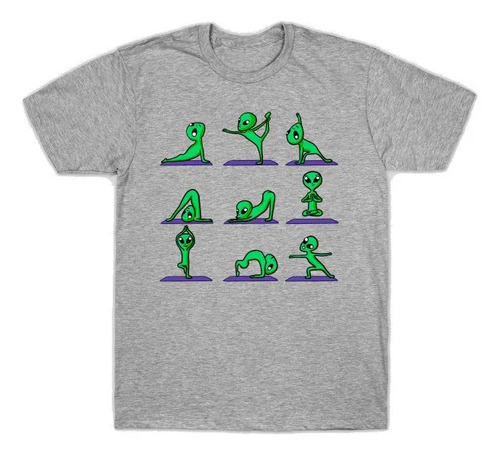 Playera Unisex Alien Extraterrestre Practicando Yoga Posicio