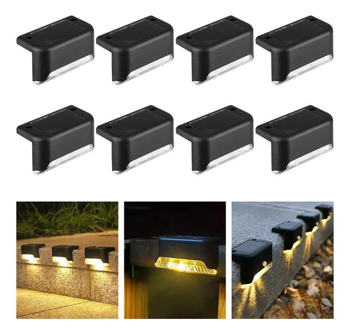 Luz Solar De Barandilla Escalonada Ipermeable Exterior 8pzs