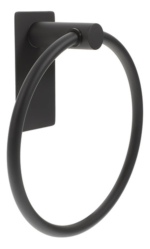 Toallero Aro Accesorio Baño Negro Adhesivo Porta Toalla Inox