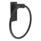 Toallero Aro Accesorio Baño Negro Adhesivo Porta Toalla Inox