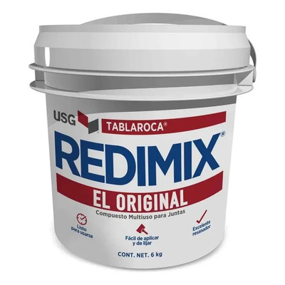Compuesto Multiuso Para Juntas Marca Redimix Cubeta 6kg | Envío gratis