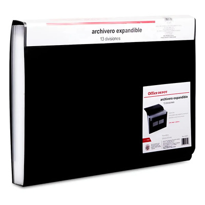 Archivero Expandible Oficio/ 13 Divisiones Office Depot Negro