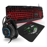 Auriculares Combo Mouse Y Teclado Gamer + | X9 Performance