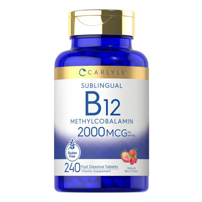 Suplemento de Vitamina B12 Metilcobalamina Sublingual Carlyle 2000 mcg 240 tabletas | Envío gratis
