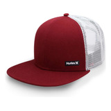 Gorra Hurley Trucker Con Visera Plana, Vino, Gris Y Negro