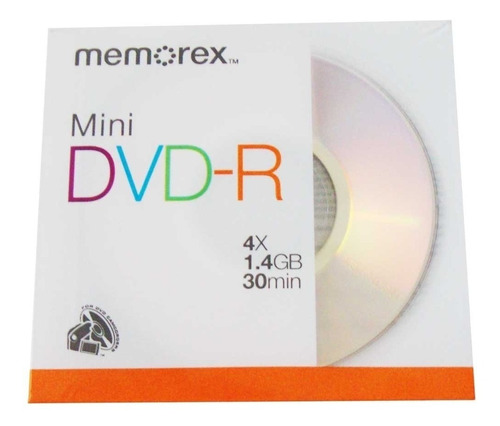 Disco Mini Dvd-r Memorex 4x 1,4gb 30m + Caja Acrilica X20u