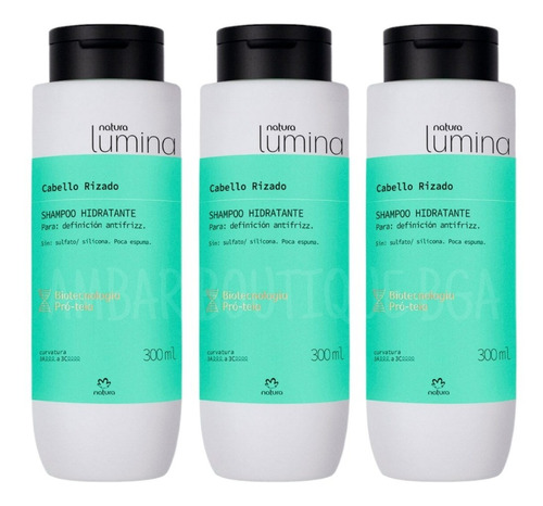 3 Shampoo Cabello Rizado Lumina - mL a $86