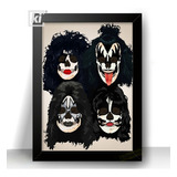 Quadro Caveiras Banda Kiss Decorativo Com Moldura 44x32cm