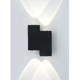 Foco Led Luz Calida Aplique Muro Doble Exterior Geometrico