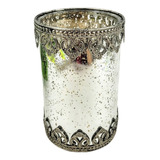 Vasinho Castiçal Prata 15x10cm Porta Vela Vaso Decorativo