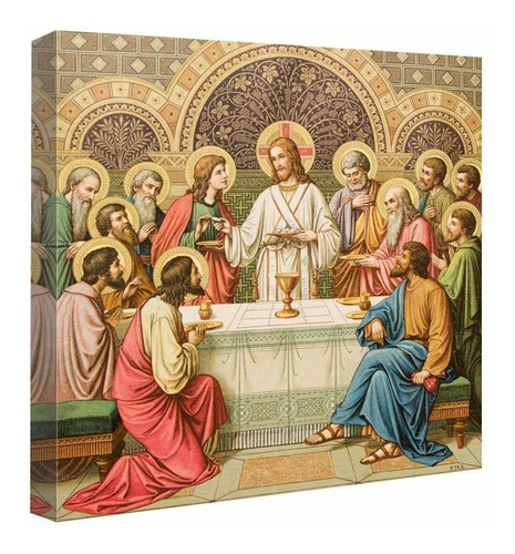 Cuadro Ultima Cena Religioso En Lienzo Canvas 45x45 Cm