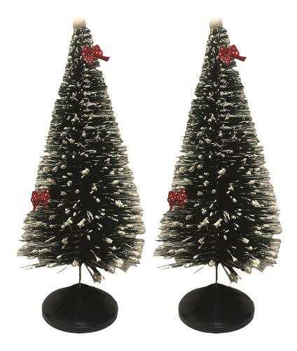 2 Mini Arvore Natal Pinheiro Nevado 30cm 