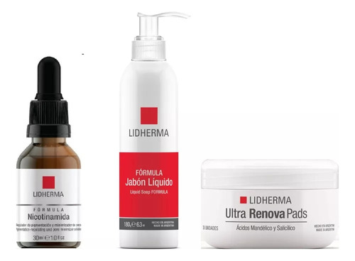 Ultra Renova Pads + Nicotinamida + Jabon Liquido Lidherma