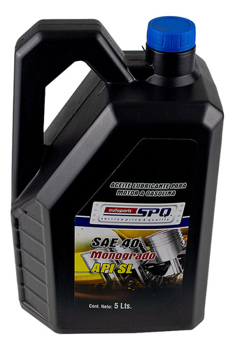 Aceite De Motor Garrafa 5 Lts Monogrado Sae 40 Api Sl/cf