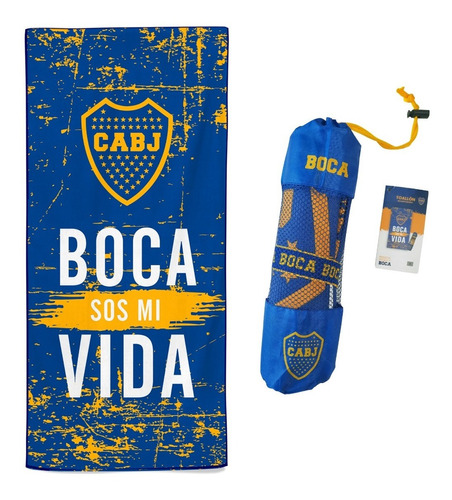 Toallon Secado Rapido Microfibra Futbol Original + Bolso