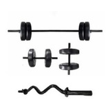 Barra Recta Barra Z Y Mancuernas, Pesas 80lbs Ssr Sport