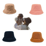 Set De 4 Gorro Pescador Cubo Bucket Hat Teddy Niña Fluffy 