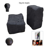 Argila Preta De Alta Tradicional Para Cerâmica Escultura 1kg