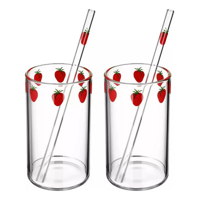 A '' Zh 2 Juegos Vasos For Zumo Fresas Can Glasses