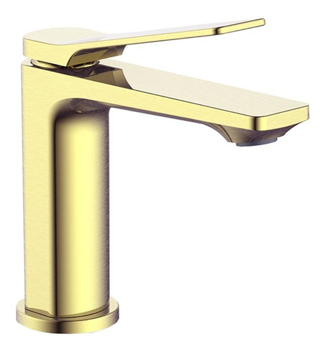 Llave Monomando Baño Lavabo Dorado Latón Solido 15 Cm Lujo