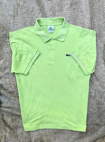 Playera Verde Lacoste Talla 6- L De Caballero Original