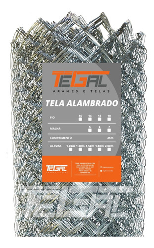 Tela Alambrado Fio 16 Malha 6 Altura 1,80m Comprimento 25m