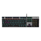 Teclado Mecânico Gamer Fortrek Black Hawk Rgb Switch Blue Cor De Teclado Cinza-escuro Idioma Português Brasil