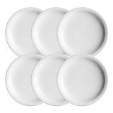 Plato Playo Porcelana Blanca Verbano Línea Recta X6