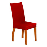 Kit 6 Capas De Cadeira Jantar Malha Decoração Sala Casa Laura Enxovais Elegante Super Resistente Fácil De Limpar Versátil Design Atraente Vermelho