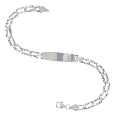 Pulsera Imperial Jewelry Plata Esterlina 925 Largo 17cm Acabado Diamantado Plateado 17 Cm