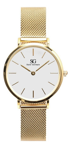 Relógio Saint Germain Chelsea Gold 32mm Cor Do Bisel Dourado Cor Do Fundo Branco