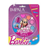 Kit De Maquiagem E Esmalte Infantil Barbie - Impala Cj 03