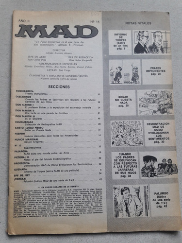 Revista Mad Nº 14 Año 1 - Editorial Magendra - Don Martin