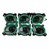 6 Coolers Fan Ring 22 Leds Verde 12cm P/ Gabinete Spectrum