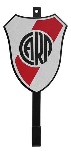 Perchero River Plate Futbol Hierro Madera Percherito Vofi