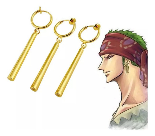 Paquete De 3 Aretes Roronoa Zoro One Piece