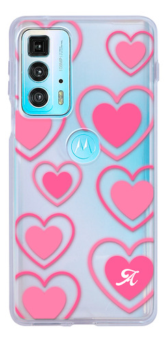 Funda Para Motorola Para Mujer Corazones Con Letra Inicial