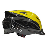 Capacete Com Sinalizador Led Bike Ciclismo Amarelo Preto Dek