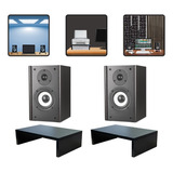 Kit 2 Suportes Monitores De Áudio Home Estúdio Mdf Preto