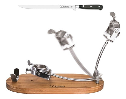 Soporte 3 Claveles 1733 + Cuchillo Jamonero 25 Cm 1566