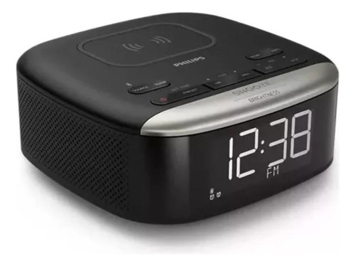 Radio Reloj Philips Tar7606/37 Negro Con Carga Inalambrica