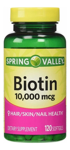 Biotina 10,000mcg (120 Cápsulas)cabello Hermoso, Uñas Y Piel Sabor Sin Sabor