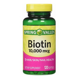 Biotina 10,000mcg (120 Cápsulas)cabello Hermoso, Uñas Y Piel Sabor Sin Sabor