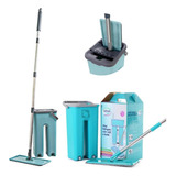 Rodo Flat Mop E Balde Lava E Seca Profissional Com 1 Refil