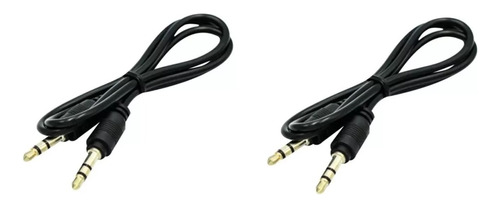 Dos Cables Plug Auxiliar Audio Stereo-stereo 3.5 Mm De 50 Cm
