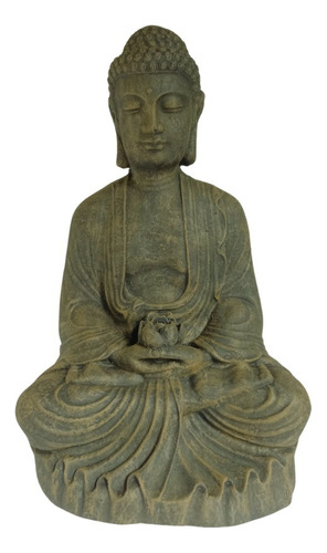 Estatua Buda Cimento Cor - Rustica Oriental - A58 X L39