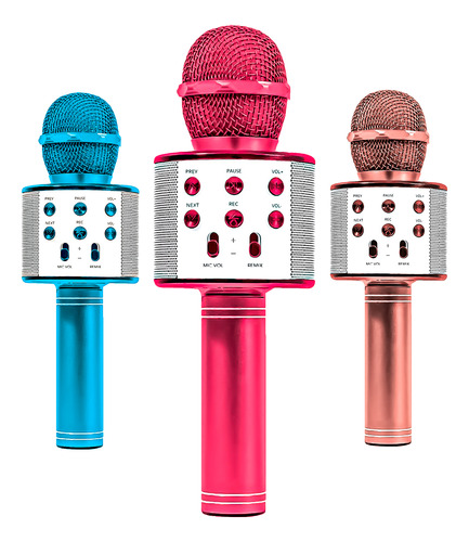 Microfone Karaokê Bluetooth Show Recarregavel Caixa De Som